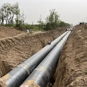 directly buried chilled water polyethylene pu foam insulated steel pipe for hot water supply