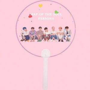 Wholesale Cheap Excellent Custom Print logo Transparent <b>Gift</b> Cartoon Circle Pvc Star Hand Double Side Advertisement Fan - Product Image 2