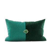 Taie d'oreiller de luxe en velours vert, très douce, housse de coussin rectangulaire avec Texture, pour décoration de la maison, 30x50CM