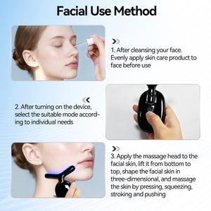 Masseur facial et cervical chauffant vibrant <span class=keywords><strong>anti</strong></span>-âge et <span class=keywords><strong>anti</strong></span>-<span class=keywords><strong>rides</strong></span> rechargeable pour usage domestique – Appareil de lifting du cou - Product Image 2