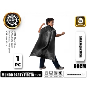 Cappa da parrucchiere senza colletto nero da 90CM prodotto lucido e confortevole #82027 - Product Image 1