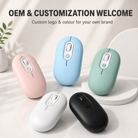 M333 Cute Bubble Ultra Slim Mini 3 Tombol Ambidextrous Silent Dual Mode 2.4GHz BT 5.2 Mouse Nirkabel Isi Ulang Tipe C