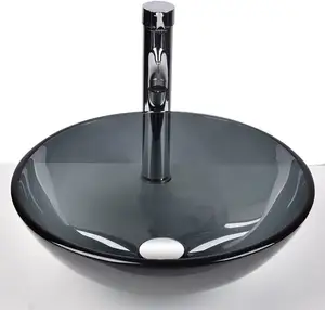 High Quality Art Basin Modern Bathroom Sink Hotel Restaurant Luxury Wash Basin Transparent Glass Basin Bathroom Sink Factory