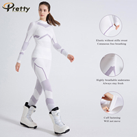 Ensemble de ski 2 pièces pour femme, ensemble thermique basique, vêtements de sport de ski respirants, combinaison chaude ajustée, vêtements de sport pour femme, combinaison de ski