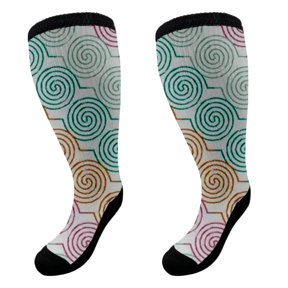 Kaus kaki Fashion uniseks organik viscose bambu obat diabetes cetak kaus kaki untuk pria dan wanita
