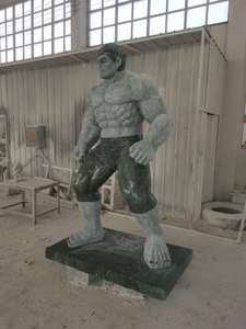 Nueva Escultura de Mármol Verde Pulido con Diseño de Superhéroe, <span class=keywords><strong>Hulk</strong></span> de 350 mm - Product Image 2