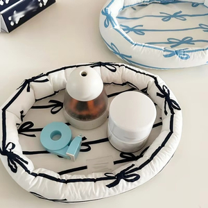 Panier de rangement de bureau moelleux à motif de nœud avec logo personnalisé, panier de rangement pour clés et bijoux, décoration de la <span class=keywords><strong>maison</strong></span> - Product Image 3