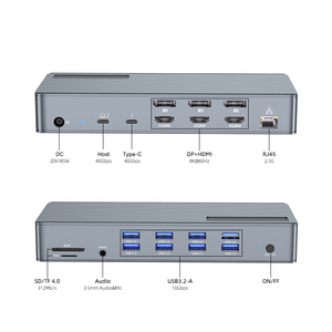 Purplelec <span class=keywords><strong>Thunderbolt</strong></span> 4 40Gbps Loại C Docking Station Với USB 4 <span class=keywords><strong>Hub</strong></span> 20 Trong 1 85W Pd HDMI 4K 60Hz USB A3.2 Gen2 TF SD RJ45 2.5G - Product Image 1