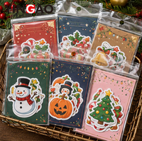 Autocollants résistants aux intempéries, écologiques et durables, découpés sur mesure, mignons, de Noël, en vinyle imperméable, motif sapin de Noël et bonhomme de neige