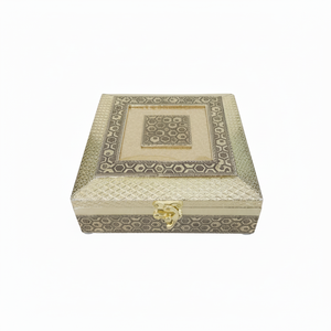 Boîte à dragées de mariage artisanale en bois de forme hexagonale antique |   Boîte de chocolats |   Boîte cadeau de bonbons Diwali - Product Image 1
