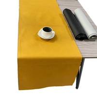 Vente en gros de décoration de fête d'usine tapis de table lavable et imperméable chemin de table en cuir PU souple luxe avec logo