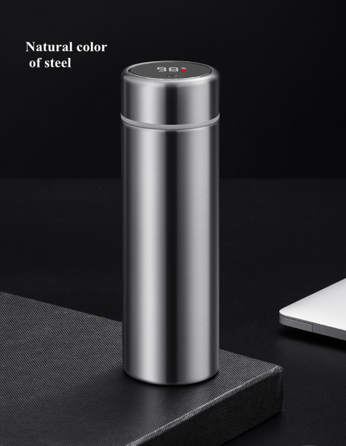 Smart Electronic Rechargeable Water Cup with LED Display and Touch Screen Reminder Travel Coffee Vacuum Thermos Cup