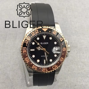 BLIGER <span class=keywords><strong>orologio</strong></span> 40mm anello in <span class=keywords><strong>oro</strong></span> rosa cassa in argento moda giappone 24 gioielli NH35 <span class=keywords><strong>automatico</strong></span> <span class=keywords><strong>orologio</strong></span> uomo cinturino personalizzato - Product Image 2