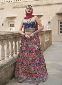 Lehenga Choli indien traditionnel de qualité supérieure en soie de Surat, tenue élégante pour mariage et fête - Product Image 5