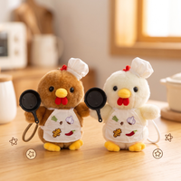Porte-clés en peluche poussin de petite taille, jouet poussin avec bavoir pour machine à griffes, pendentif en peluche personnalisé