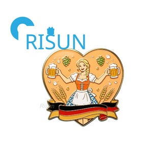 Broche de revers en métal en gros, souvenirs du festival de la bière bavarois d'Allemagne, émail UV personnalisé, épingles de chapeau alpines pour l'Oktoberfest - Product Image 5