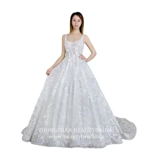 2023 फैशन नवीनतम डिजाइन, राजकुमारी बॉल गाउन के साथ राजकुमारी बॉल गाउन की शादी की पोशाक का नया डिजाइन