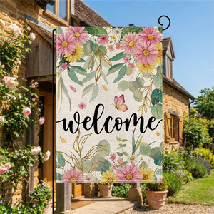2026 Cross-Border Spring/Summer Floral Polyester Rectangle <b>Garden</b> <b>Flag</b> Outdoor Patio Decoration Welcome Double-Sided Printed - Product Image 4