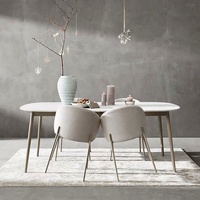 GEDO Chaise de salle à manger de luxe marron clair nordique sur pieds en métal