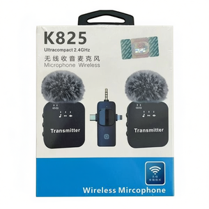 Microphone sans fil K825, émetteur ultracompact 2,4 GHz pour équipement de diffusion en direct et de vlog - Product Image 3