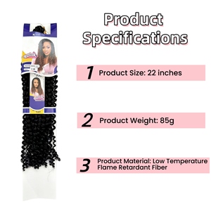 Extensions de cheveux synthétiques à tresser au crochet Water Wave Hair <span class=keywords><strong>Passion</strong></span> Twist, trame unique, pour femmes noires, longues, style bohème, 22 pouces - Product Image 2