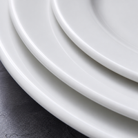 Assiettes plates en porcelaine blanche pure de 10 pouces, en céramique émaillée, personnalisables, en gros, écologiques, modernes, pour cadeaux promotionnels OEM