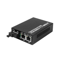 OEM定制 Inficomo RD-GE102 10/100/1000M 自适应双光纤 SC RJ45 2端口光纤以太网媒体转换器