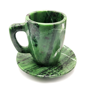 Hermosa Taza y Platillo de Zoisita - SOLO 1 Taza y 1 Platillo - Product Image 2