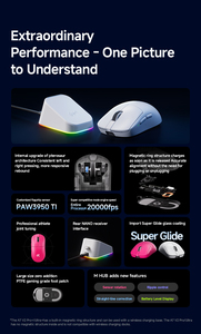 MCHOSE A7V2pro+ High-end Lightweight <b>Wireless</b> <b>Mouse</b> Gaming E-sports Office Three-mode Connection 3950 Lightweight <b>Mouse</b> - Product Image 6