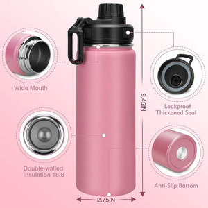 Bouteille de sport personnalisable avec couvercle sécurisé – Gourde isotherme à double paroi pour boissons chaudes et froides - Product Image 3