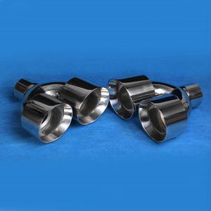 Embout d'échappement de 5 pouces en forme de U, double sortie, coupe inclinée, embout de silencieux en acier inoxydable poli, tuyau d'échappement, réglage des performances - Product Image 5