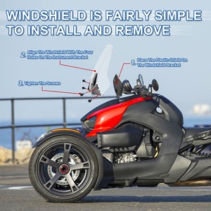 Pare-brise de moto à revêtement dur et transparent de 3 pouces, déflecteur de vent pour Can Am Ryker 600 <span class=keywords><strong>900</strong></span> <span class=keywords><strong>Rally</strong></span> 2019-2023 - Product Image 4