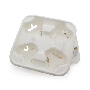 Wholesale Disposable Coffee Biodegradable <strong>Paper</strong> <strong>Cup</strong> White Holder Takeaway Carry Tray for <strong>2</strong> or 4 <strong>Cups</strong> - Product Image 6