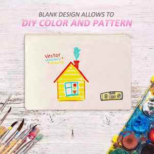 Bolsa de Lona Lisa Multicolor, Estuche Cosmético Ecológico, con Cierre, 7x10 Pulgadas, Bolsa de Aseo Natural para Viaje - Product Image 4