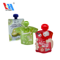 Doypack — sac à bec en plastique et aluminium, pochette à bec montant, rangement central avec capuchon pour confiture/gelée/jus, pièces