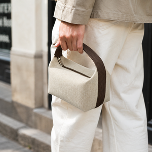 Sac à main en jute mini premium avec logo personnalisé, poignée large en tissu, fermeture éclair, sac cadeau d'entreprise, fabricant OEM ODM - Product Image 5