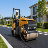 Compacteur routier vibrant à double tambour de grande capacité (1 à 1,2 tonne) avec réservoir d'eau intégré Rotomed de 70 L pour prévenir la rouille