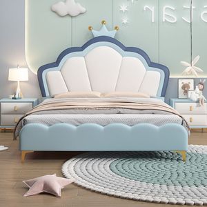 <span class=keywords><strong>Letto</strong></span> in Velluto Rosa Stile Principessa con <span class=keywords><strong>Testiera</strong></span> a Conchiglia e Luce Ambientale a LED, <span class=keywords><strong>Letto</strong></span> Matrimoniale con Contenitore per Camere da <span class=keywords><strong>Letto</strong></span> per Ragazze e Noleggio - Product Image 2