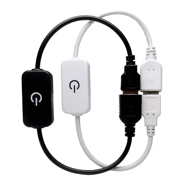 USB Touch Sensor Dimmer Switch DC 5V White / Black 0-100% Brightness Adjust Light Controller for USB 5V LED Strip