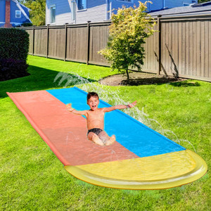 Toboggan aquatique gonflable double arc-en-ciel avec pulvérisation, jouet de jeu extérieur pour enfants, pour pelouse et jardin, capacité 100-500 kg - Product Image 2