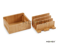Station de charge multi-appareils en bambou, organiseur de bureau, support de chargeur pour téléphone et tablette en bois pour la maison et le bureau