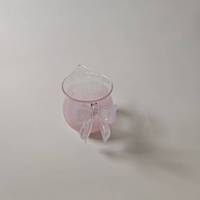 Tasse Gungfu en verre soufflé à la main, motif Nuage et Papillon, rose, design créatif, pichet de service, plateau à thé en forme de papillon, style japonais