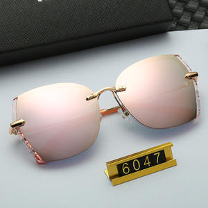 Lunettes de soleil polarisées UV400 anti-reflets sans monture, verres TAC, unisexe, protection solaire pour la conduite, style tendance 6047 - Product Image 1