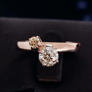 Provence 18K oro 6,5mm redondo corte brillante Moissanite Anillos De Compromiso Moissanite diamante anillo de bodas para mujeres - Product Image 3