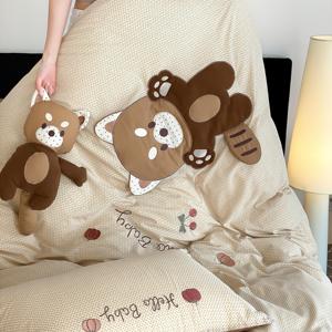 <span class=keywords><strong>Funda</strong></span> de edredón de algodón de alta calidad para niños al por mayor <span class=keywords><strong>funda</strong></span> de edredón con apliques suaves sábana de 4 piezas textiles para el hogar Juego de <span class=keywords><strong>cama</strong></span> para niños - Product Image 4