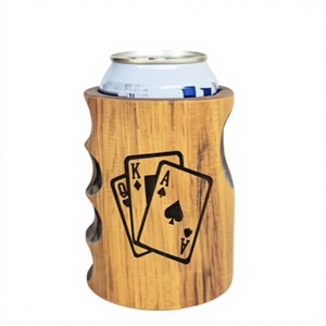 Portabevande in Legno con Design a Carte da Poker, Contenitore Isolato Portatile per Feste - Product Image 1