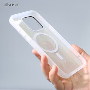 Fundas Magnéticas Transparentes Anti-Impacto de TPU Mate con Diseño de Madreperla Natural para iPhone 16 15 14 13 Pro Max - Product Image 4