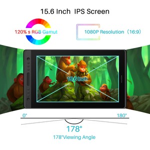 Huion <span class=keywords><strong>kamvas</strong></span> <span class=keywords><strong>pro</strong></span> <span class=keywords><strong>16</strong></span> electromagnético portátil lcd escritura tablet dibujo gráfico monitor tableta digital con pluma - Product Image 2