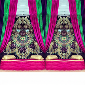 Modern Designer Muslim Sangeet Stage Backdrops Curtains Lightweight Embroidered Wedding in Customized Color and Latest Style - Product Image 1