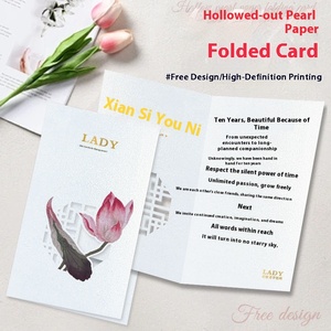 การ์ดอวยพรแบบพับได้ลายมุกสีทอง<span class=keywords><strong>รูป</strong></span>ทรงพิเศษออกแบบได้ตามต้องการโลโก้การ์ดวันหยุดสำหรับการพิมพ์กิจกรรมองค์กร - Product Image 2